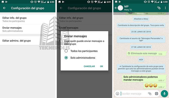 Whatsapp Sólo Administradores De Grupo Pueden Enviar Mensajes 6984